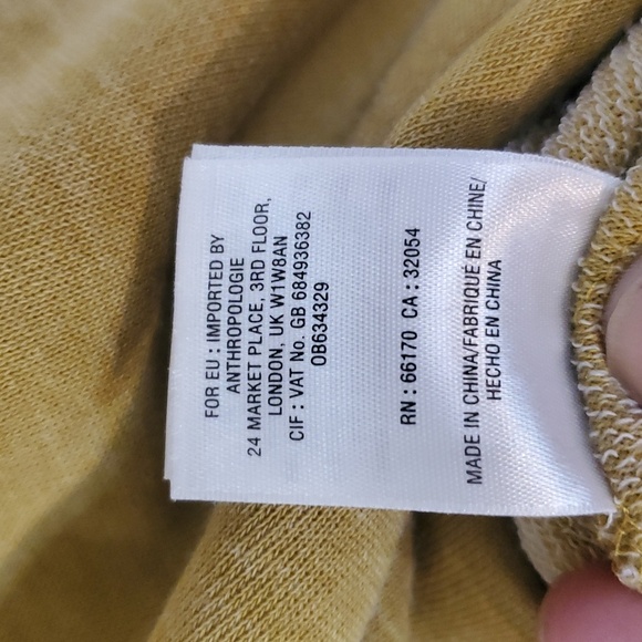 Anthropologie Akemi + Kin Bela Burnout Oversized Pullover Top Size XS/S Yellow - Picture 9 of 14